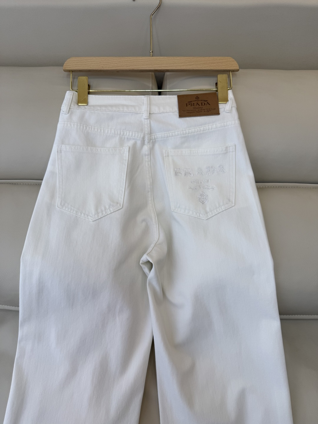 AW060#新款牛仔裤‼️PR 三角标 牛仔长裤 白色 蓝色 26-30