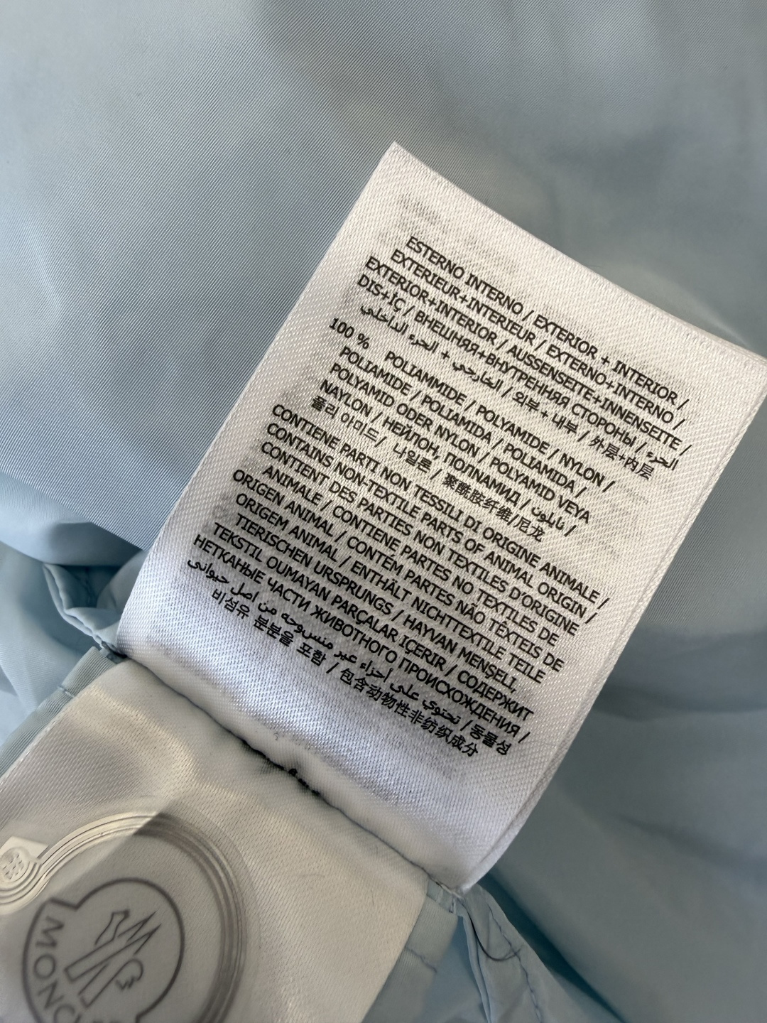 M2605#新款外套。Mon蒙口 抽绳设计 长袖拉链款夹克外套 黑色 藏青色 浅蓝色 白色 1/2/3码