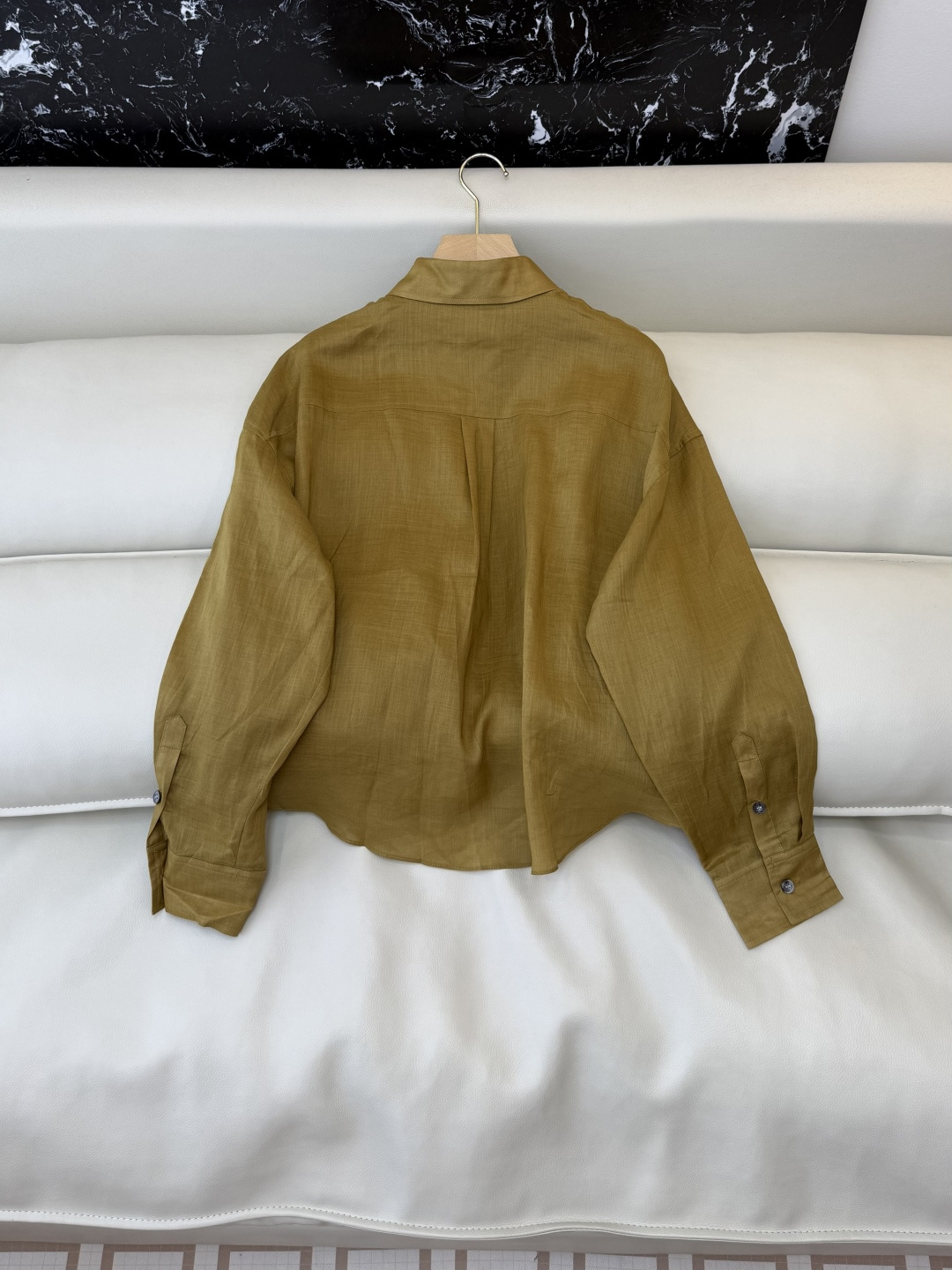 MY095#新款衬衫。Bc 苎麻扭结长袖衬衫 三色 SML