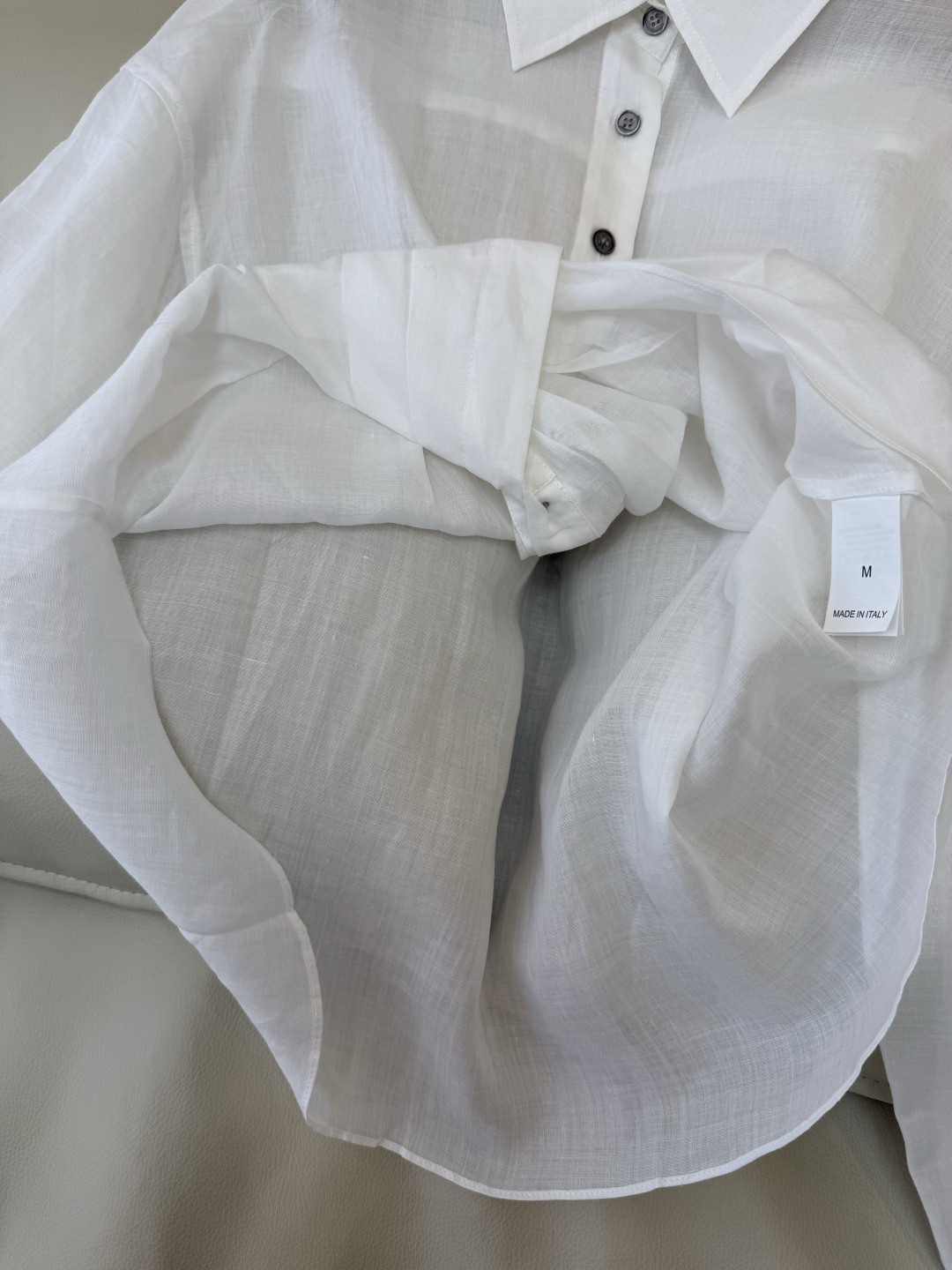 MY095#新款衬衫。Bc 苎麻扭结长袖衬衫 三色 SML