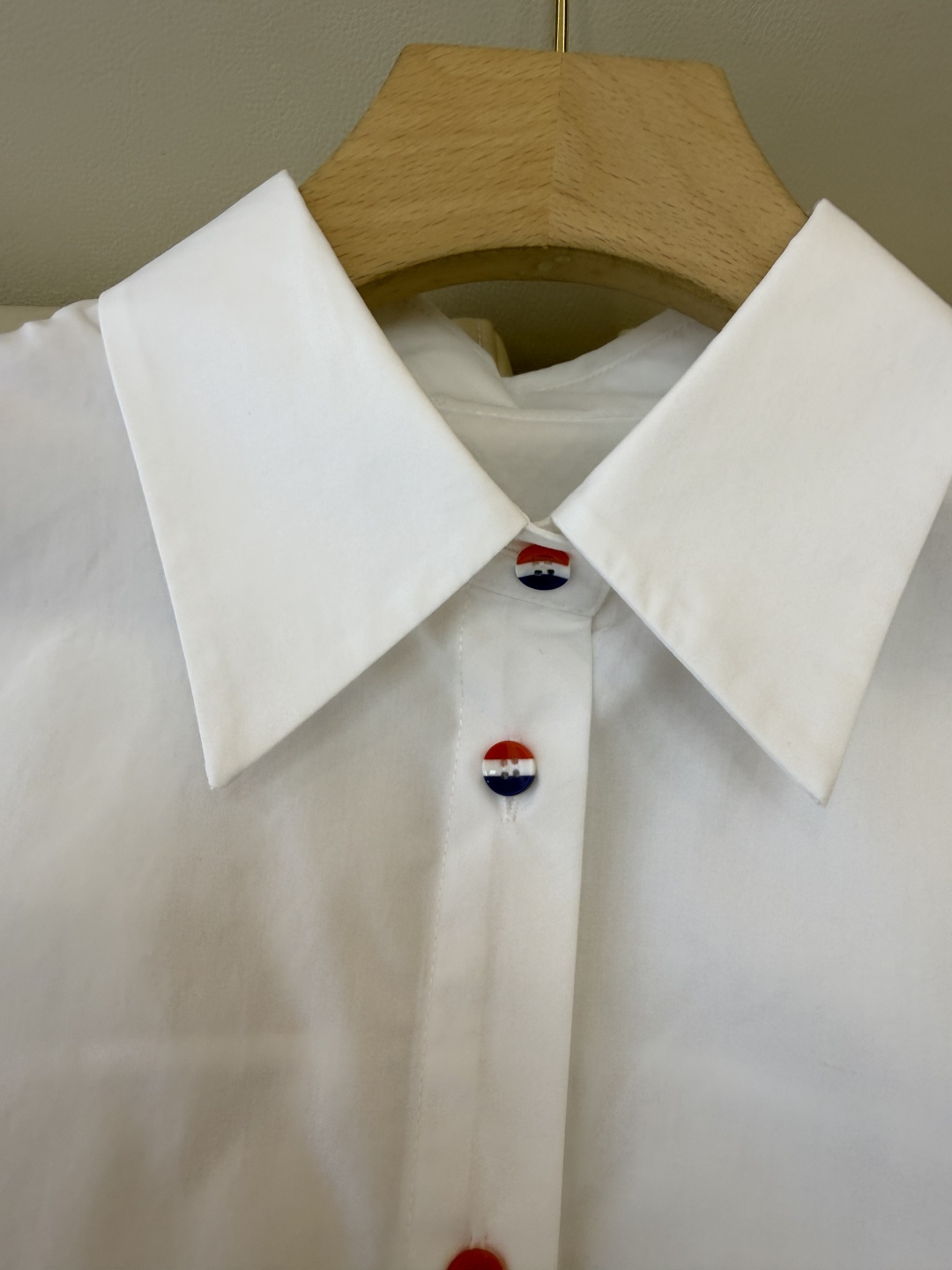 CY0122#新款衬衫。TB 蓝条纹 短袖衬衫 白色 SM L