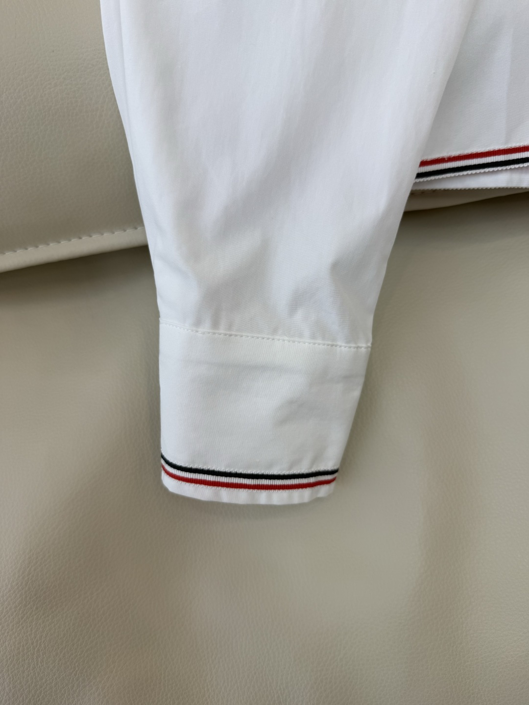 CY0124#新款衬衫。TB 条纹绣花 长袖衬衫 白色 SM L