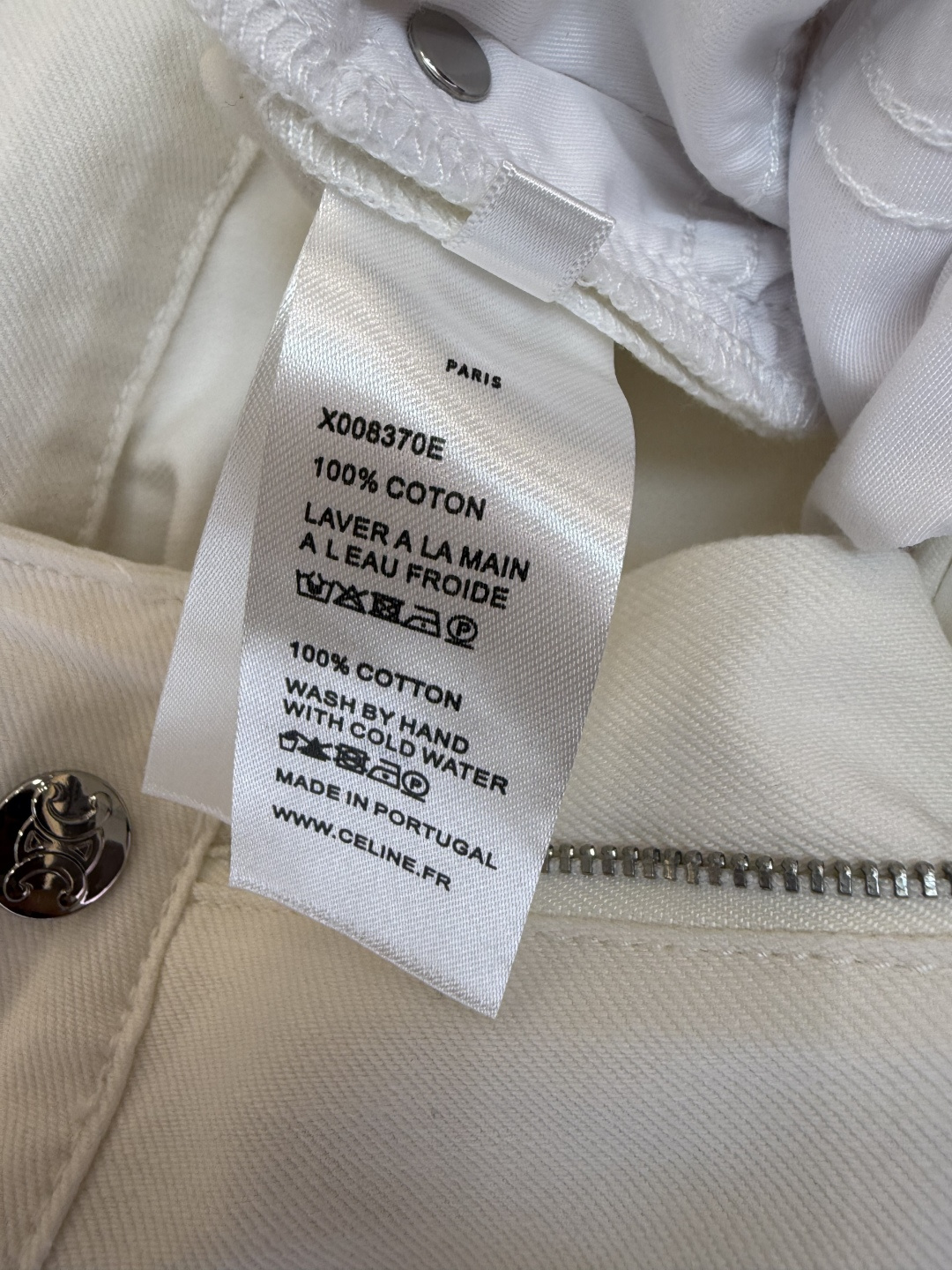 CX0219#新款牛仔裤P‼️Celine 字母印花 牛仔棉显瘦牛仔裤 白色 26-30码