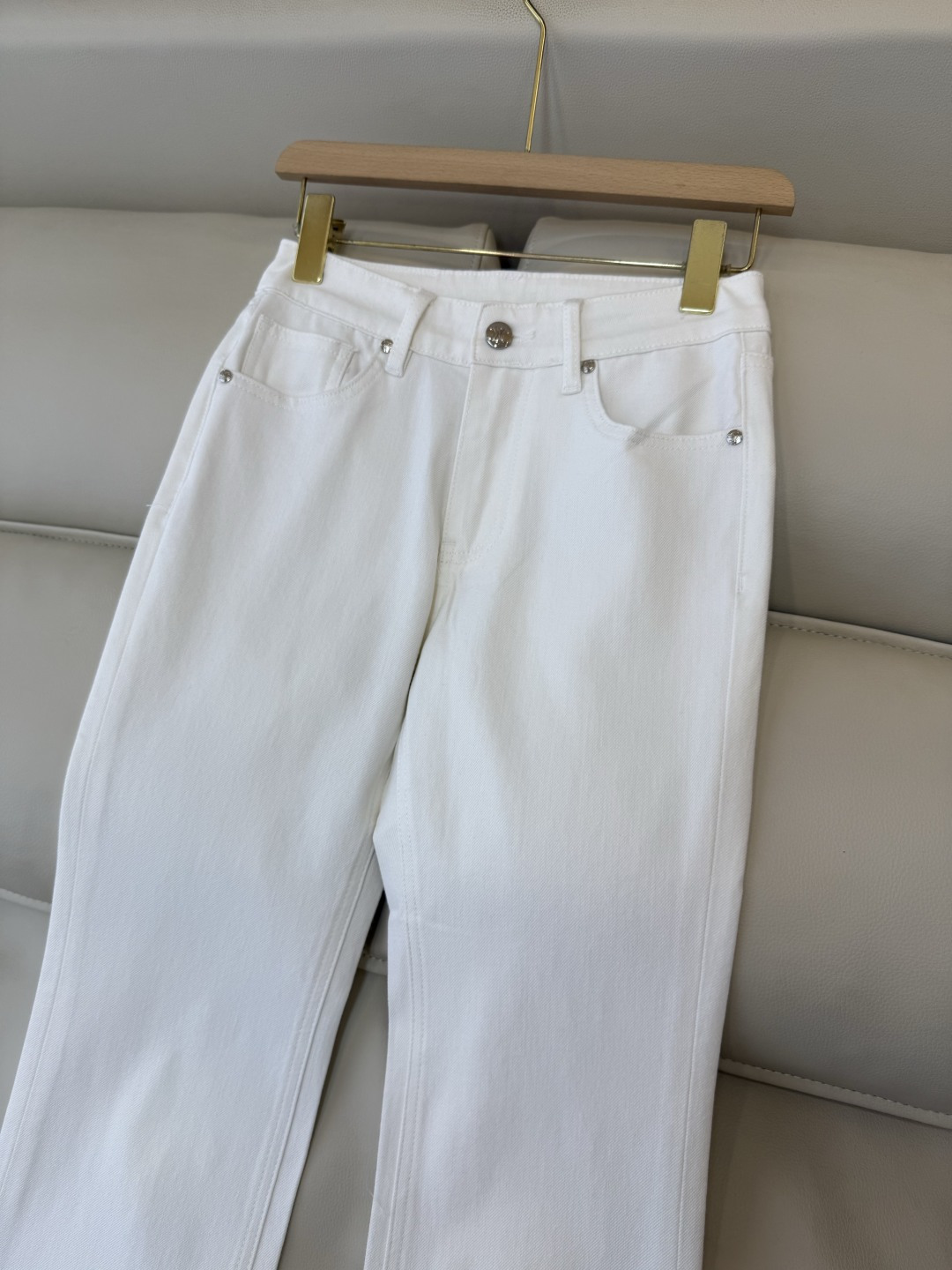 CX0219#新款牛仔裤P‼️Celine 字母印花 牛仔棉显瘦牛仔裤 白色 26-30码