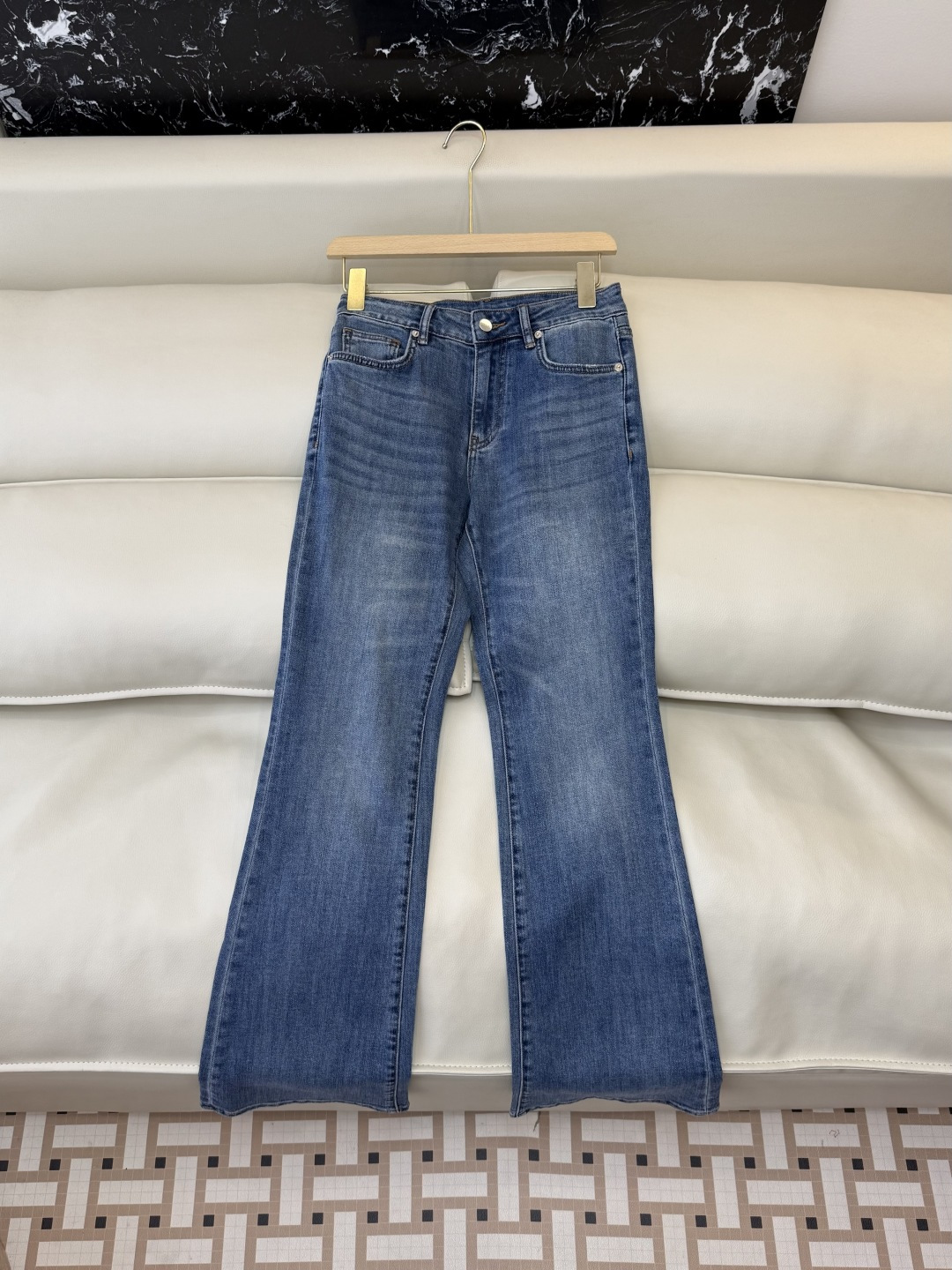 CX0223#新款牛仔裤P‼️Cu 双G绣花 牛仔棉显瘦牛仔裤 蓝色 26-30码