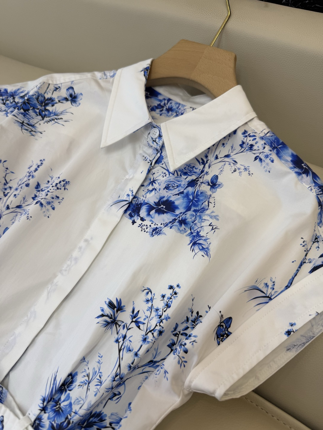BS1175#新款连衣裙。Dior 原版印花 短袖棉 连衣裙 36-42