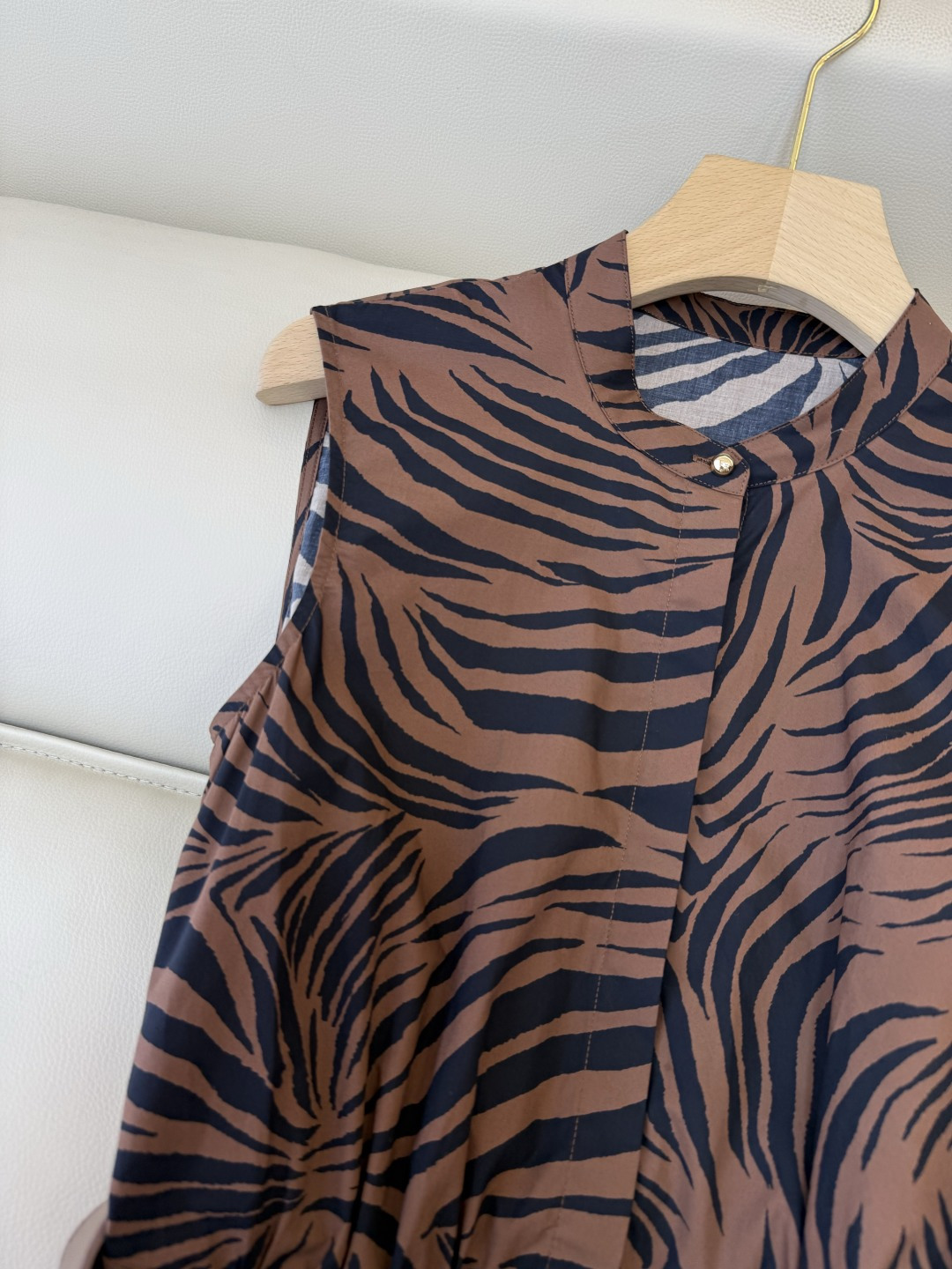 BS1170#新款连衣裙。Max mara 斑马纹印花无袖显瘦连衣裙 两色 36-42