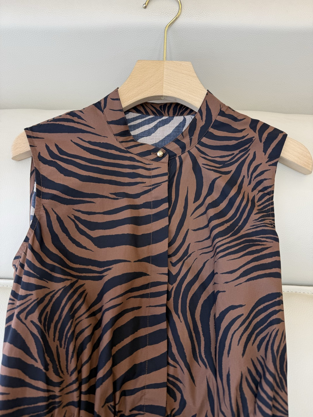 BS1170#新款连衣裙。Max mara 斑马纹印花无袖显瘦连衣裙 两色 36-42