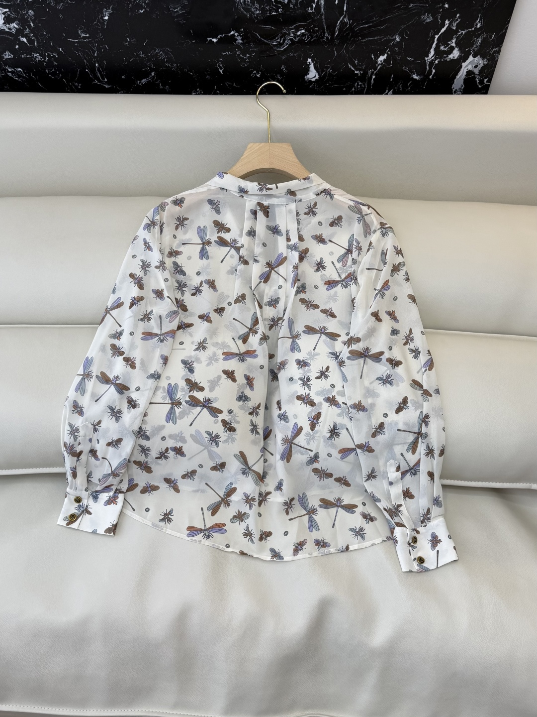 AQ008#新款衬衫P‼️Gucci 蝴蝶结 印花两色 长袖衬衫 SML