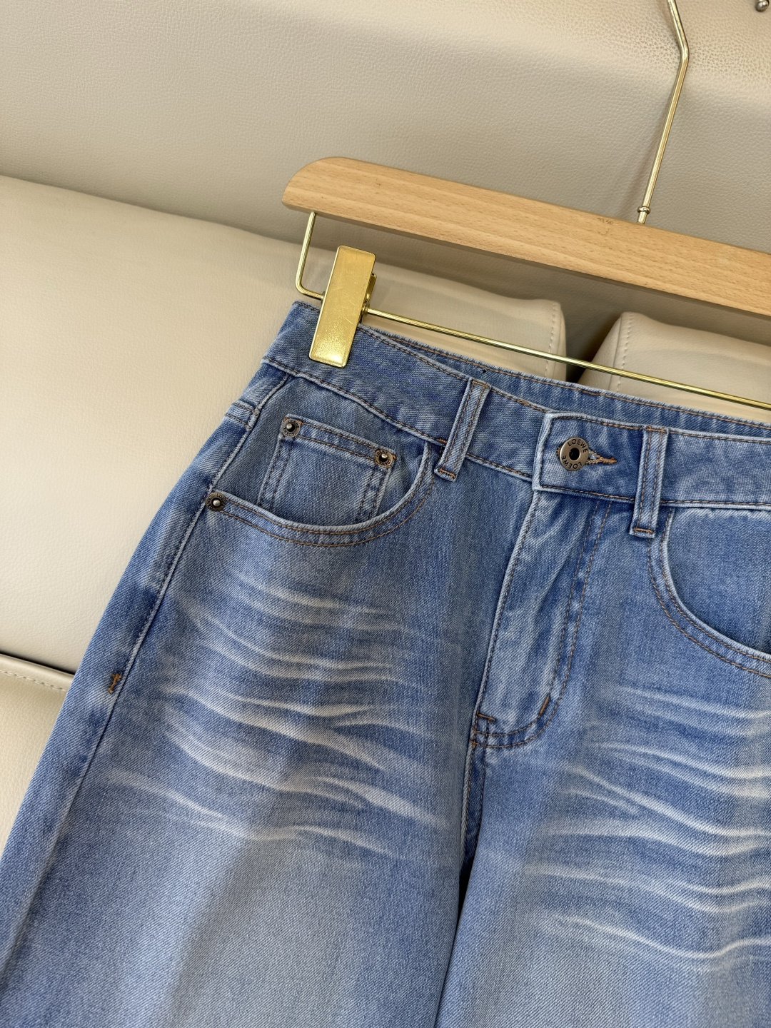 AW064#新款牛仔裤P‼️Loewe 绣花显瘦 牛仔长裤 蓝色 26-30