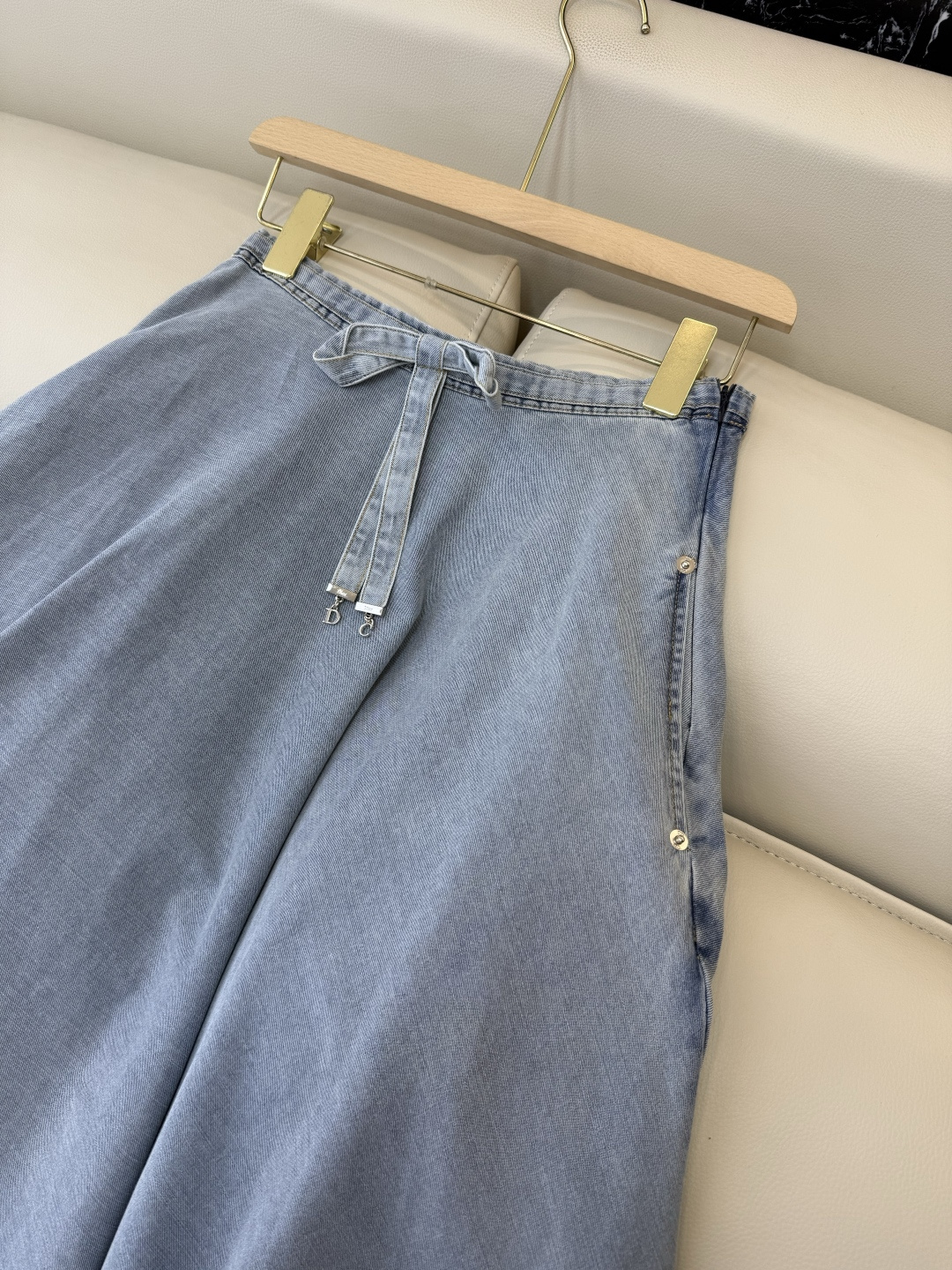AW068#新款半裙P‼️蝴蝶结 水洗牛仔半裙 浅蓝色 深蓝色 SML