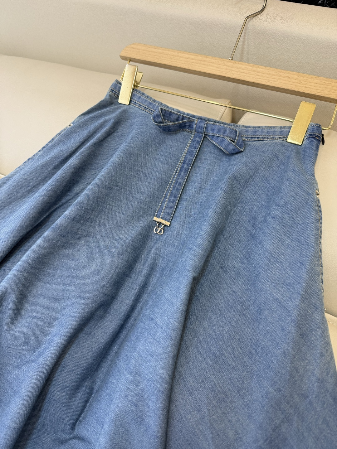 AW068#新款半裙P‼️蝴蝶结 水洗牛仔半裙 浅蓝色 深蓝色 SML