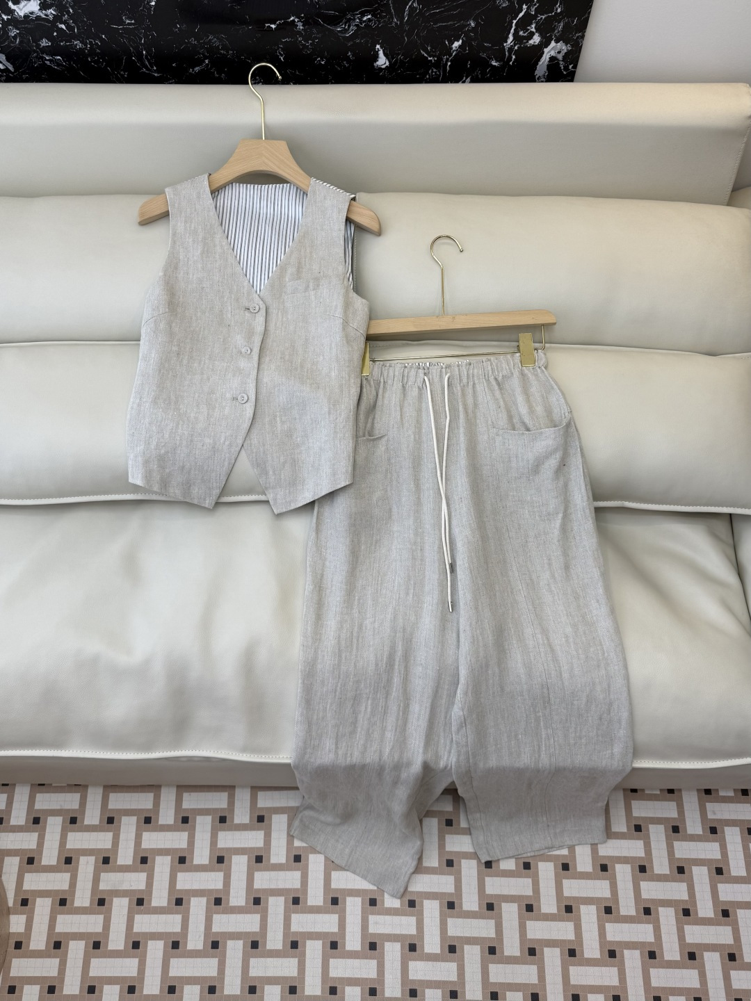 NO:820800,YJJ011# New Suit P Minimalist style linen vest top trousers suit two colors SMLXL, women's clothing,19860909YJJ011#新款套装P 极简风 亚麻 背心上衣长裤 套装 两色 SMLXL,女装,,Women's clothing