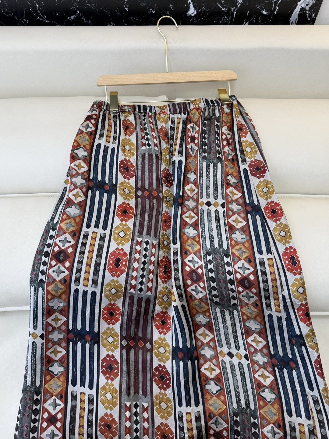 YJJ013#新款半裙⚠️工厂特批‼️彩色印花民族风 100% 亚麻 半裙 SMLXL