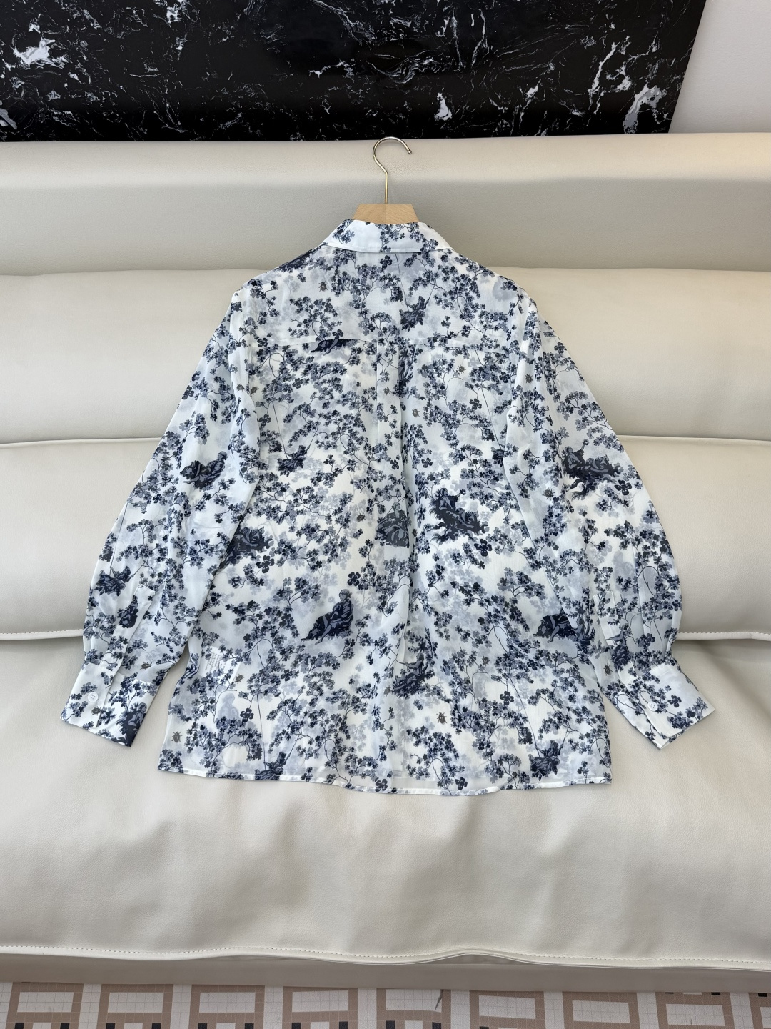 AW077#新款衬衫P‼️Dior 花卉印花 长袖衬衫 蓝色 绿色 SML