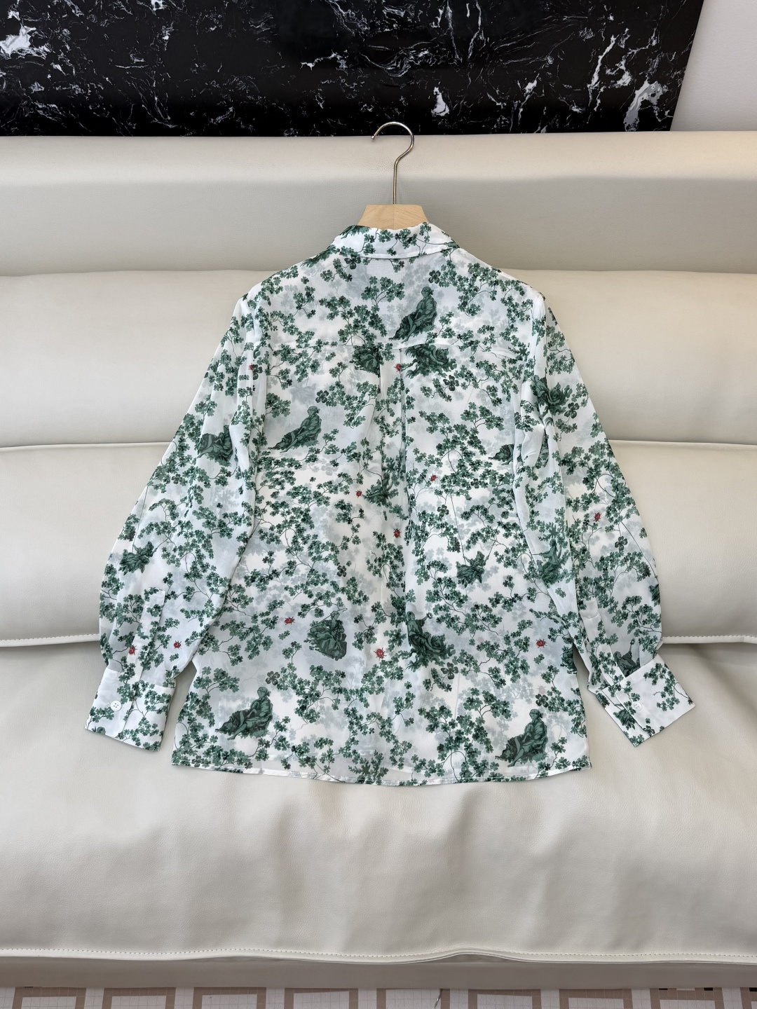 AW077#新款衬衫P‼️Dior 花卉印花 长袖衬衫 蓝色 绿色 SML