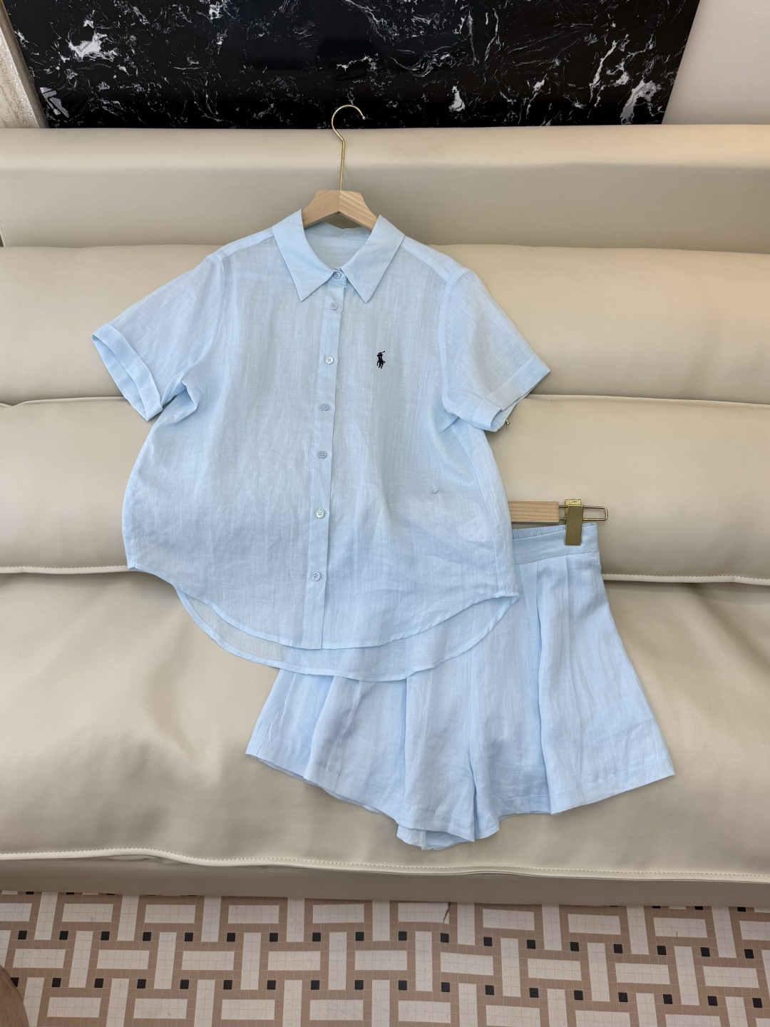 NO:821063,YM0118# New suit factory special version of the highest version on the market. The girl will inspect the goods, trim the three marks on the thread, and ship the goods. You can send pictures and take videos. If you want quality and service, please add me on WeChat. We will not accept urgent orders. P polo ramie short-sleeved shirt shorts suit yellow blue white SMLXL, women's clothing, shorts, shirts, T-shirt,19860909YM0118#新款套装工厂特市面最高版本小妹验货、修剪线头上三标、发货可发图及拍视频,要品质要服务的加我微信,不接急单.P polo 苎麻 短袖衬衫 短裤套装 黄色 蓝色 白色 SMLXL,女装,shorts,shirts,T-shirt,,Women's clothing