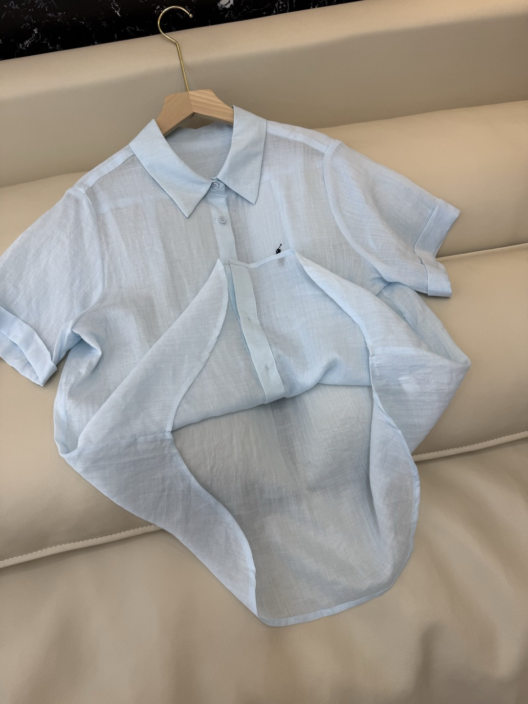 YM0118#新款套装⚠️工厂特批‼️Polo 100% 苎麻 短袖衬衫 ➕短裤套装 黄色 蓝色 白色 
