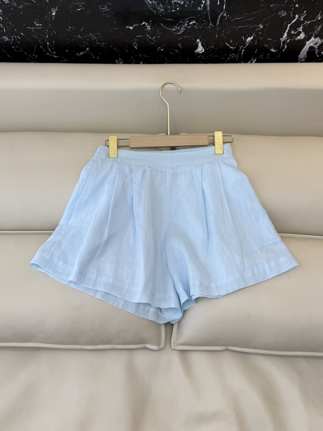 YM0118#新款套装⚠️工厂特批‼️Polo 100% 苎麻 短袖衬衫 ➕短裤套装 黄色 蓝色 白色 