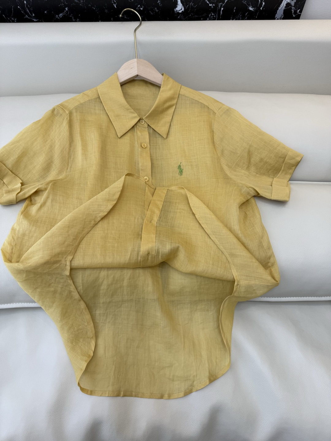 YM0118#新款套装⚠️工厂特批‼️Polo 100% 苎麻 短袖衬衫 ➕短裤套装 黄色 蓝色 白色 