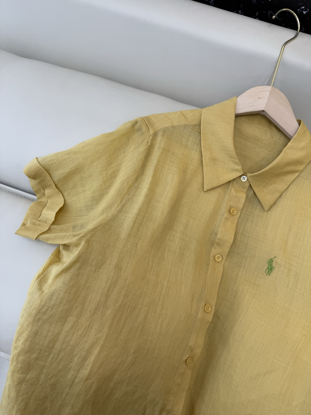 YM0118#新款套装⚠️工厂特批‼️Polo 100% 苎麻 短袖衬衫 ➕短裤套装 黄色 蓝色 白色 
