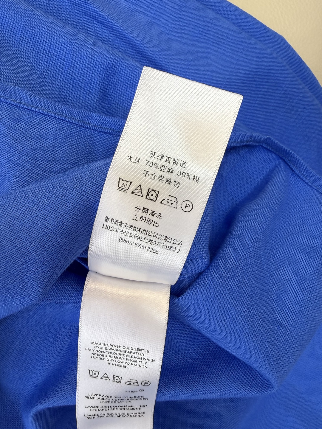 CY0127#新款衬衫。Polo 70% 亚麻 长袖衬衫 白色 黄色 浅粉色 深粉色 蓝色 SML