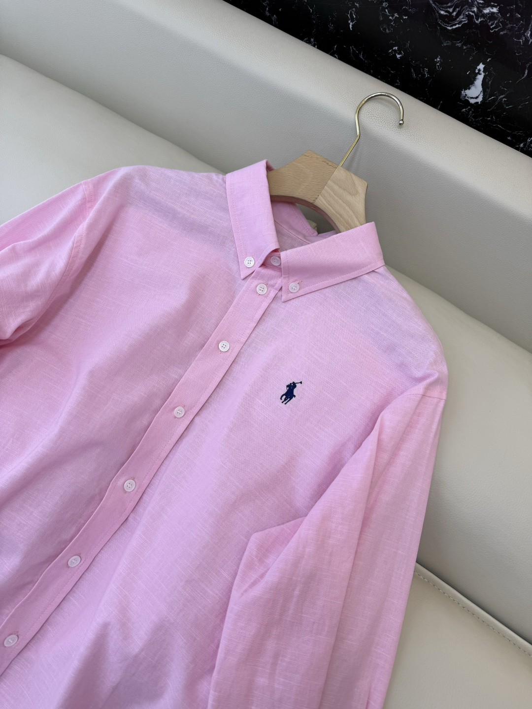 CY0127#新款衬衫。Polo 70% 亚麻 长袖衬衫 白色 黄色 浅粉色 深粉色 蓝色 SML