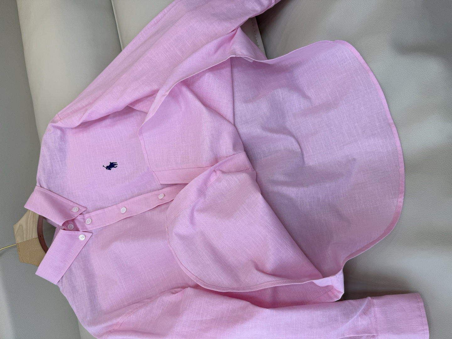 CY0127#新款衬衫。Polo 70% 亚麻 长袖衬衫 白色 黄色 浅粉色 深粉色 蓝色 SML