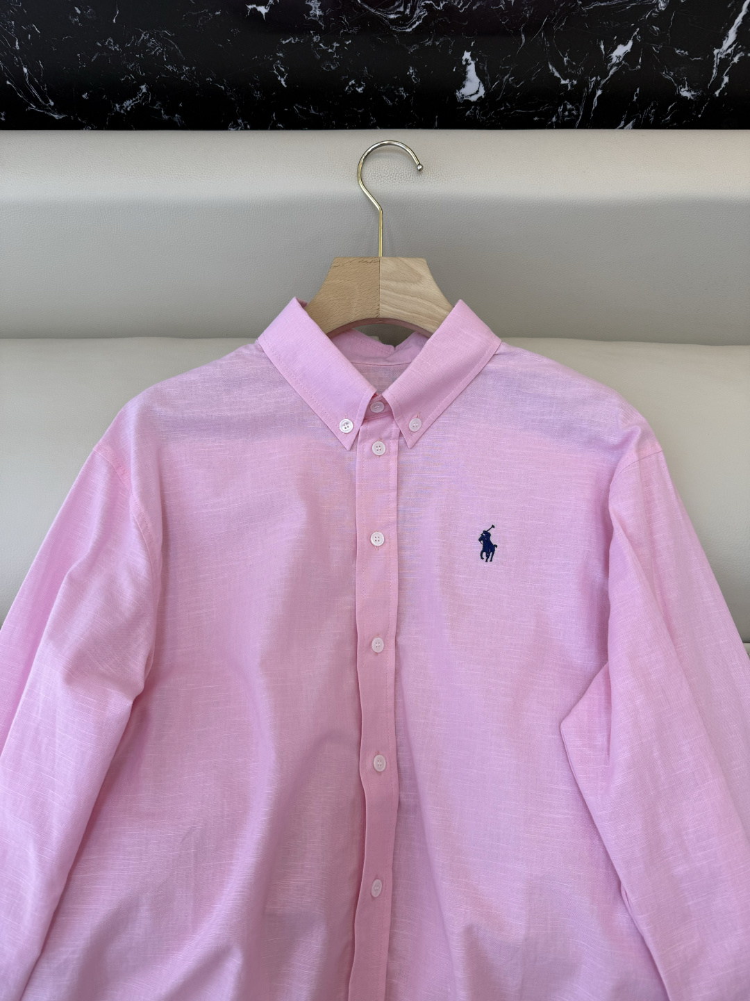 CY0127#新款衬衫。Polo 70% 亚麻 长袖衬衫 白色 黄色 浅粉色 深粉色 蓝色 SML