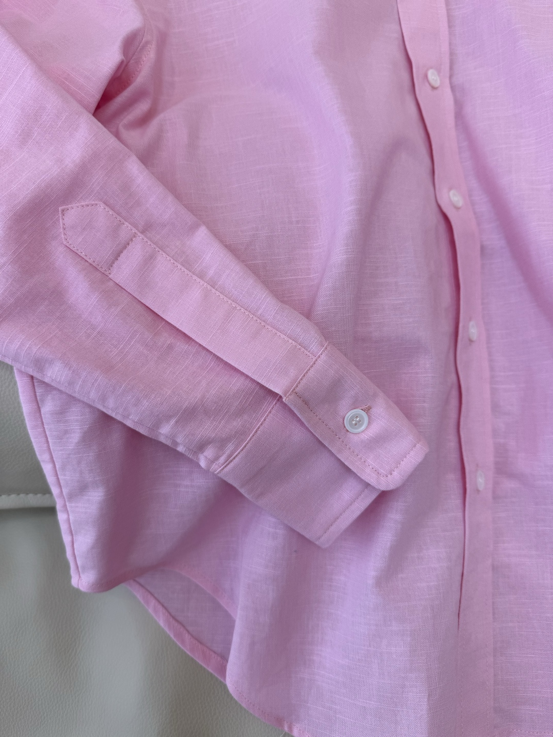 CY0127#新款衬衫。Polo 70% 亚麻 长袖衬衫 白色 黄色 浅粉色 深粉色 蓝色 SML