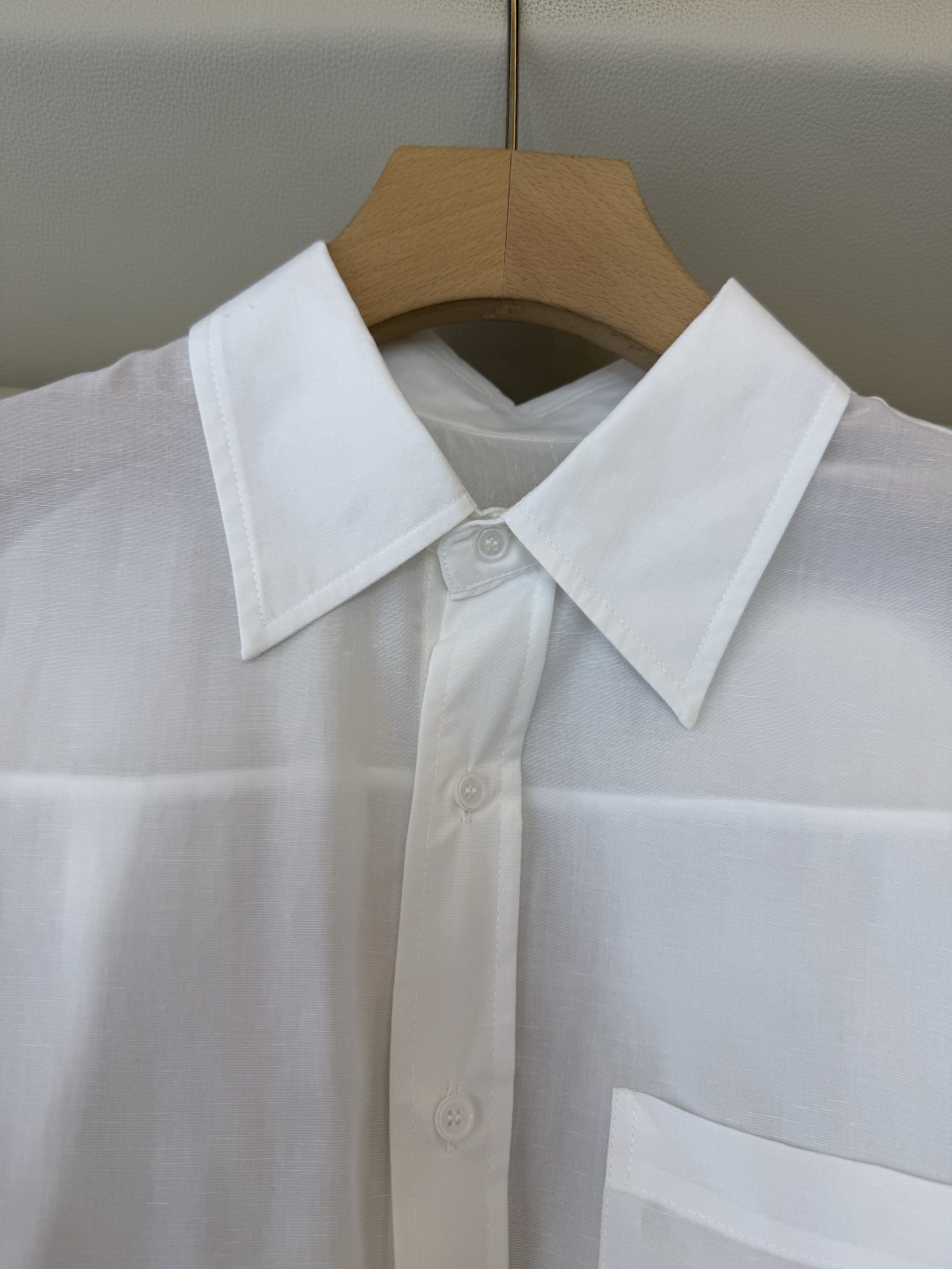 CY0135#新款衬衫。polo 50% 亚麻 天丝 绣花 长袖衬衫 白色 咖色 蓝色 SML