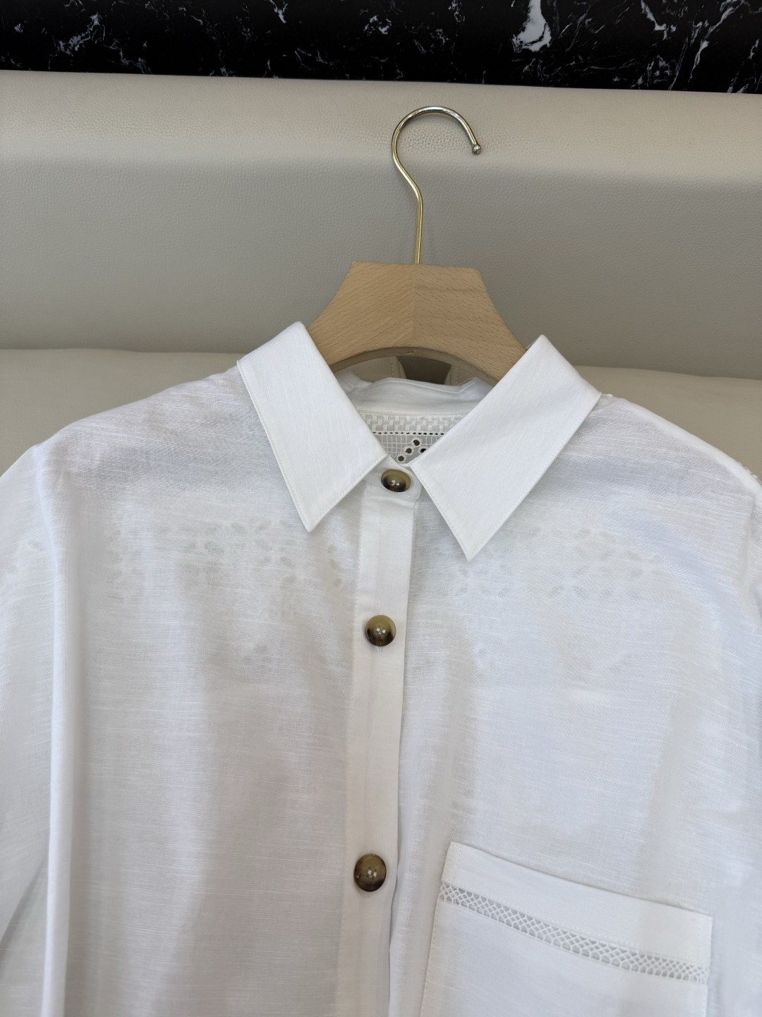 CY0128#新款衬衫。BC 70% 亚麻 长袖衬衫 白色 SML