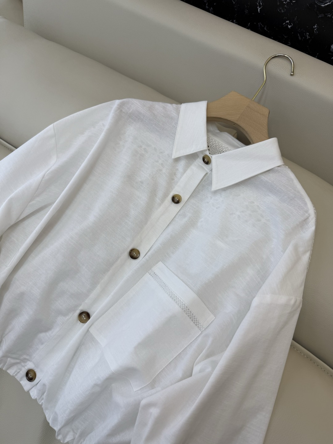 CY0128#新款衬衫。BC 70% 亚麻 长袖衬衫 白色 SML