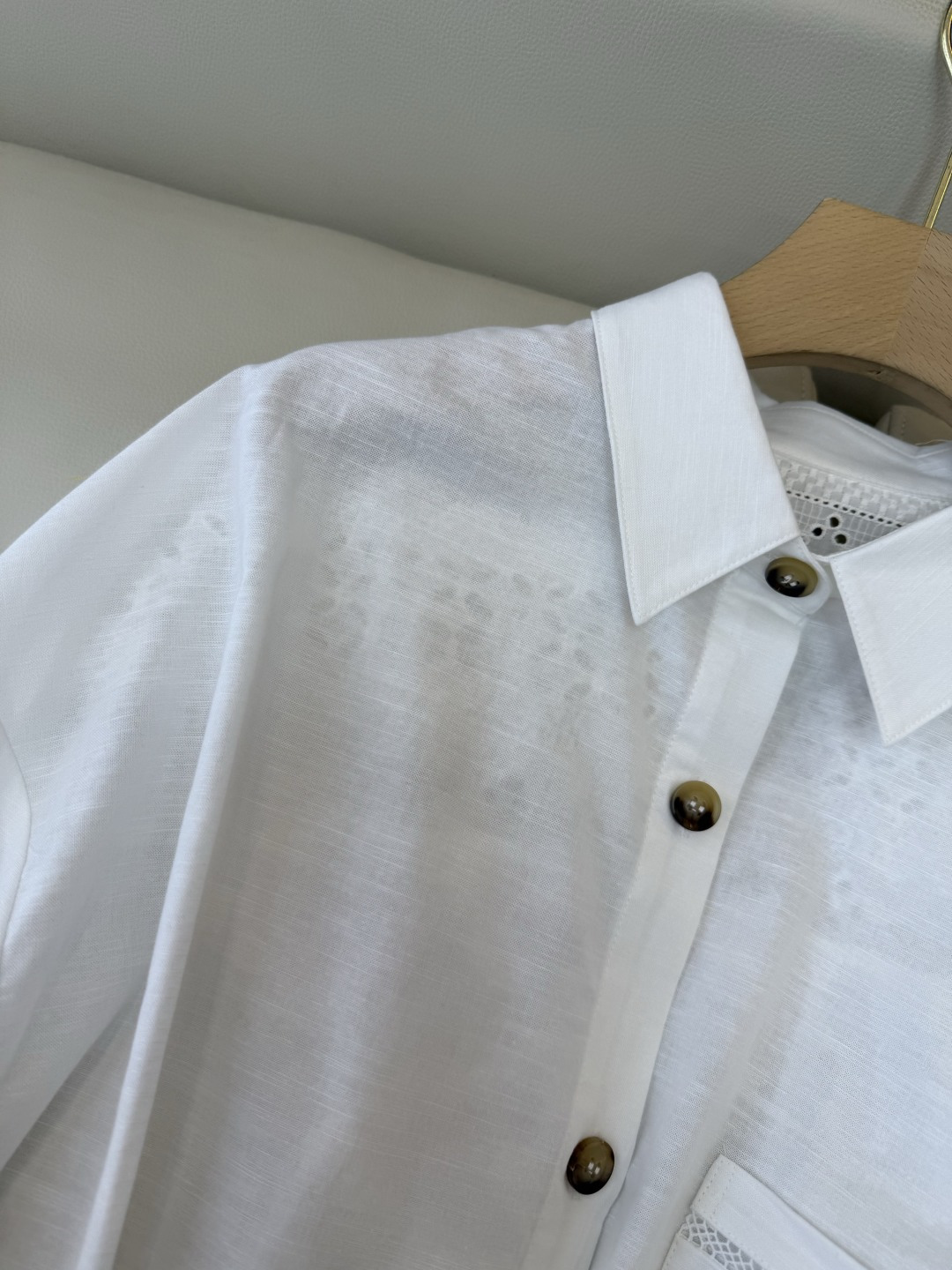 CY0128#新款衬衫。BC 70% 亚麻 长袖衬衫 白色 SML