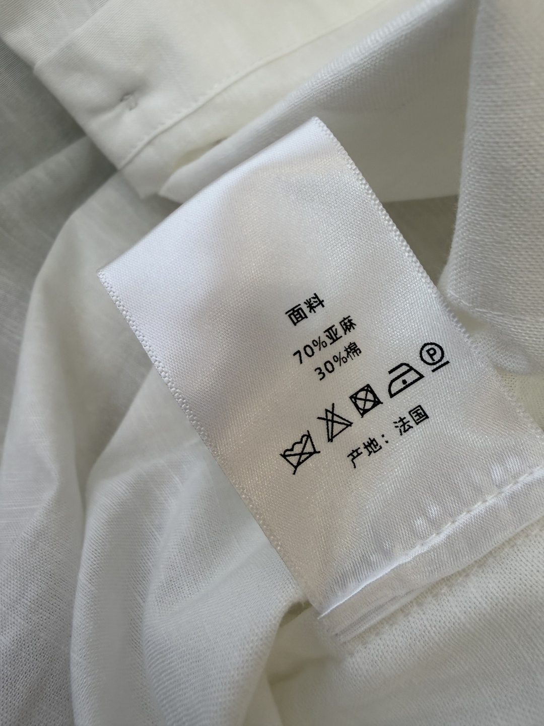 CY0128#新款衬衫。BC 70% 亚麻 长袖衬衫 白色 SML