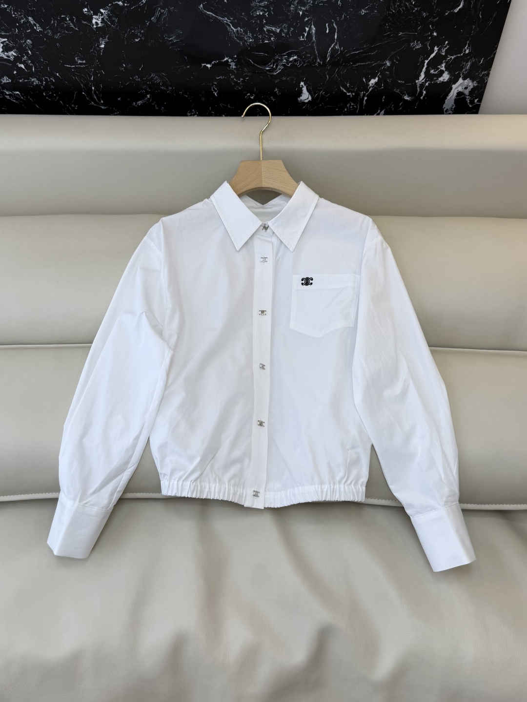 NO:821129,CY0134# New shirt P celine long-sleeved shirt blue and white striped color matching white SML, Celine-clothing, celine, celine, shirts,19860909CY0134#新款衬衫P celine 长袖衬衫 蓝白条纹拼色 白色 SML,赛琳-服装,celine,celine,shirts,,Women's clothing
