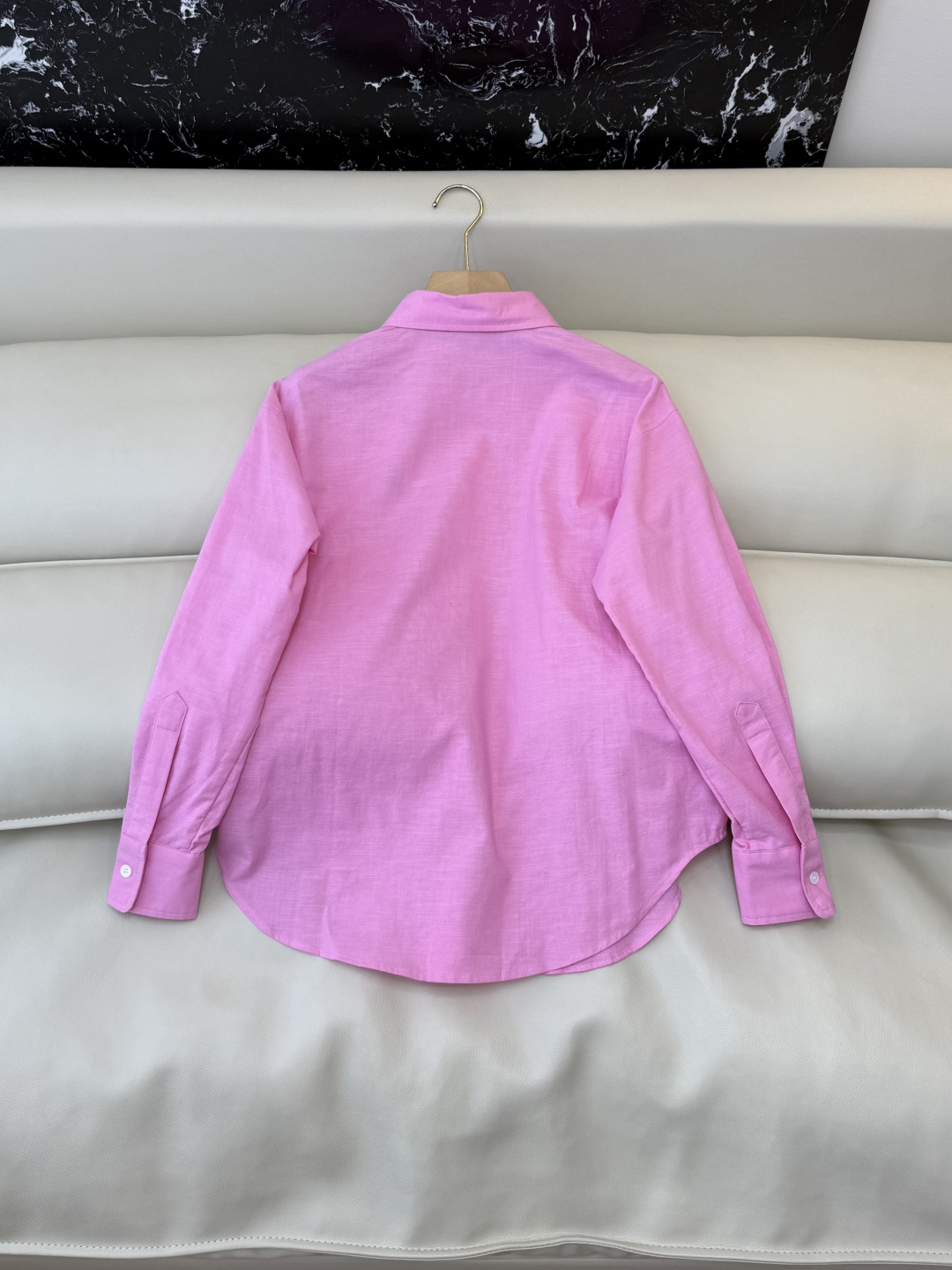 CY0127#新款衬衫。Polo 70% 亚麻 长袖衬衫 白色 黄色 浅粉色 深粉色 蓝色 SML