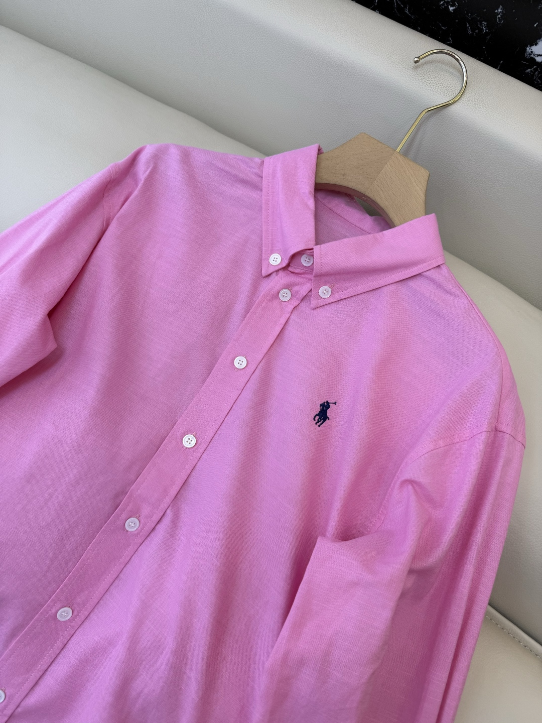 CY0127#新款衬衫。Polo 70% 亚麻 长袖衬衫 白色 黄色 浅粉色 深粉色 蓝色 SML