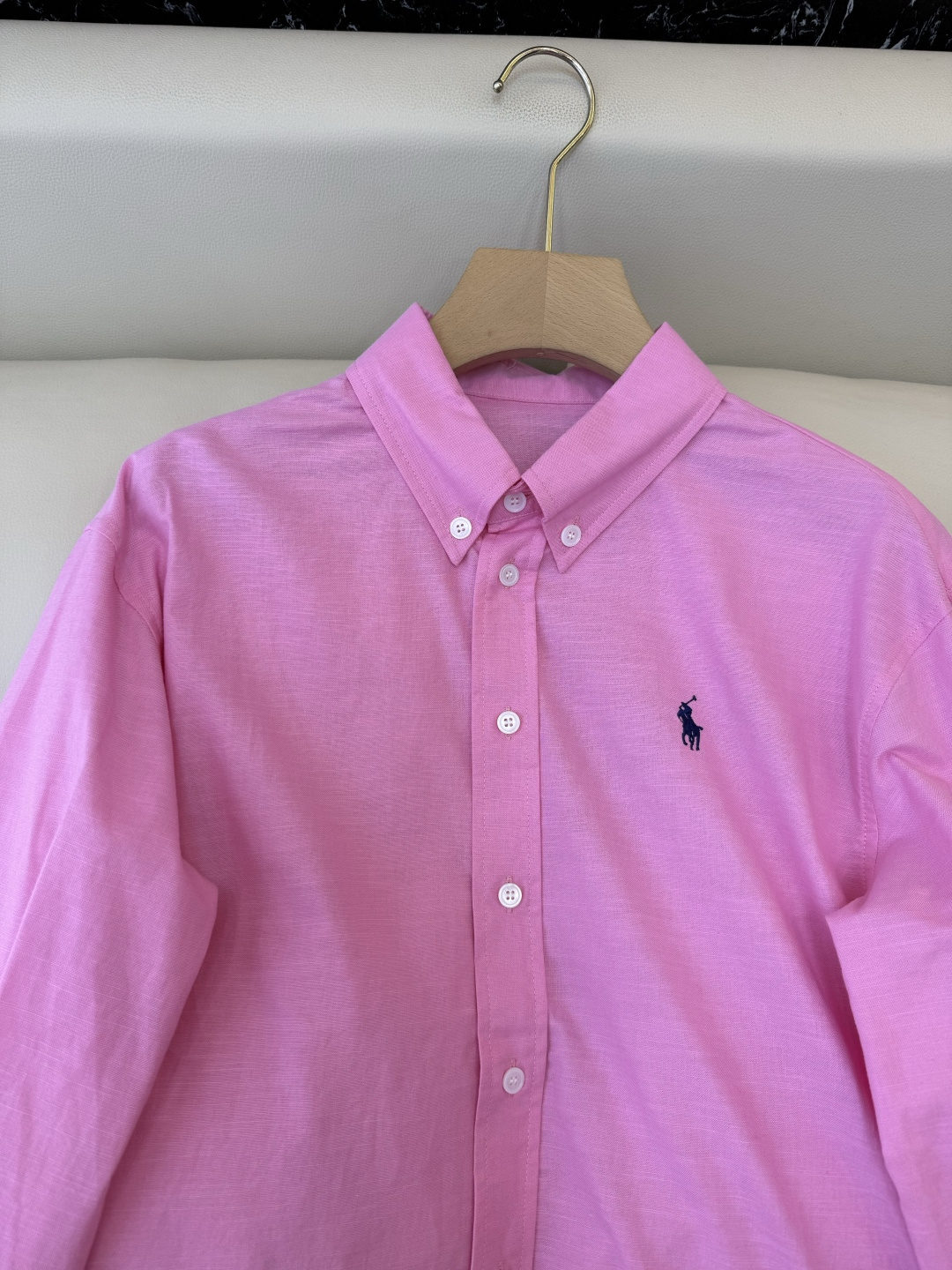 CY0127#新款衬衫。Polo 70% 亚麻 长袖衬衫 白色 黄色 浅粉色 深粉色 蓝色 SML
