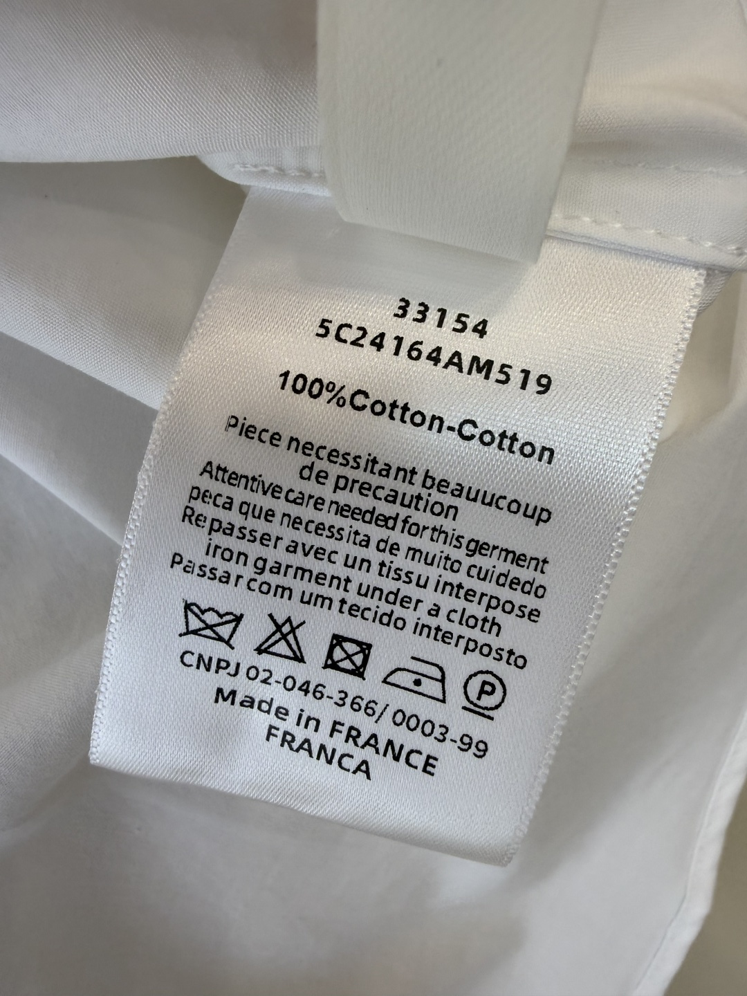 CY0132#新款衬衫。Dior 绣花 短袖衬衫 白色 SML