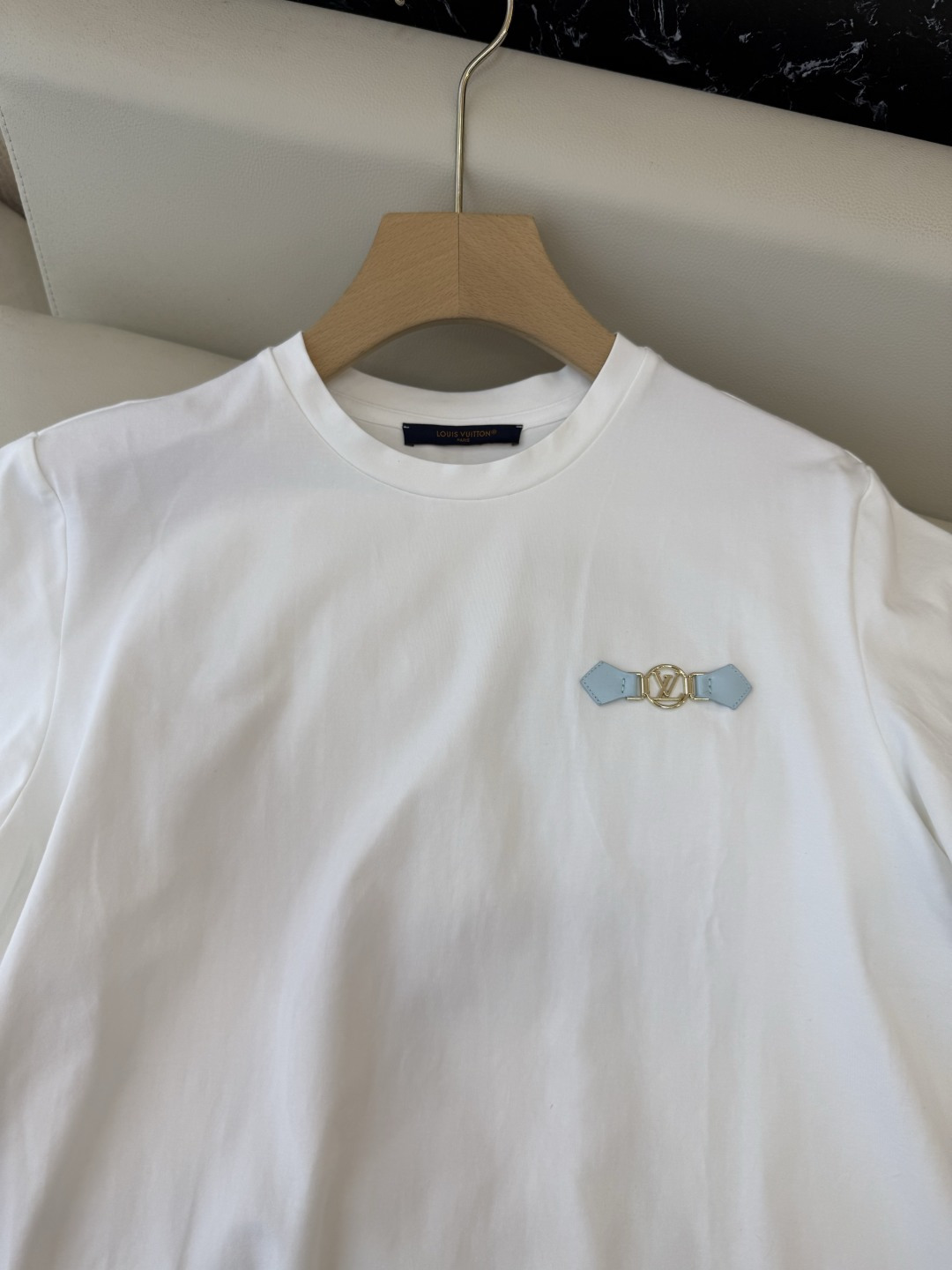 AQ011#新款套装⚠️工厂特批‼️LV 老花logo字母印花长裤➕短袖T恤 套装 蓝色 白色 SML