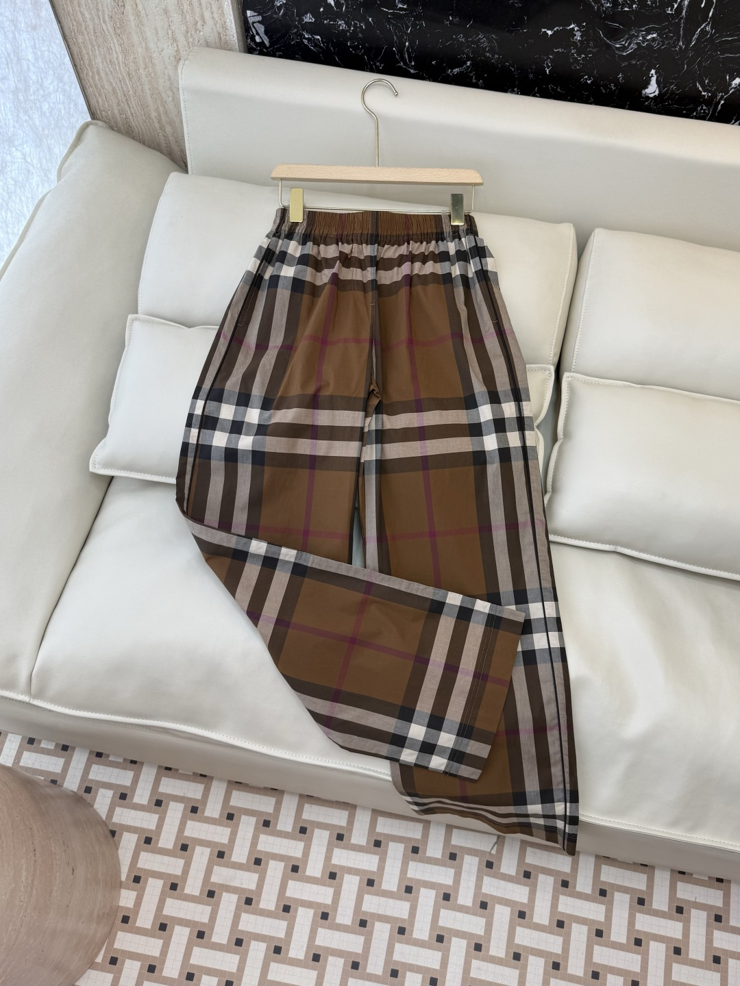 LF023#新款裤子⚠️🌾Bur 经典格纹 休闲长裤 S-XL