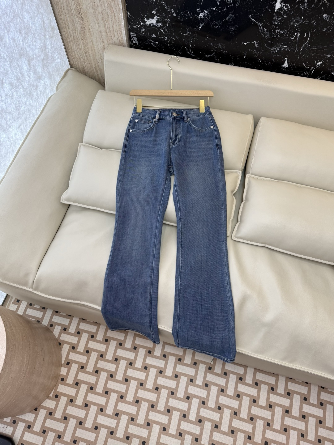 CX0228#新款牛仔裤⚠️工厂特批‼️LP 极简风 牛仔棉显瘦牛仔裤 蓝色 白色 36-44码
