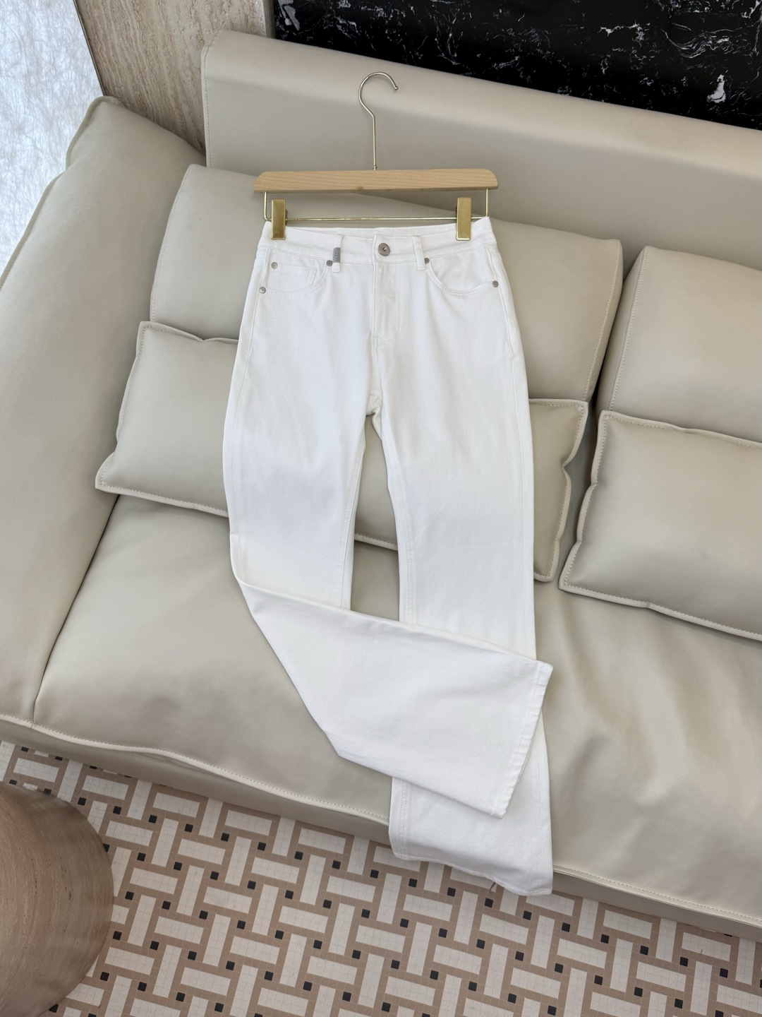 CX0228#新款牛仔裤⚠️工厂特批‼️LP 极简风 牛仔棉显瘦牛仔裤 蓝色 白色 36-44码