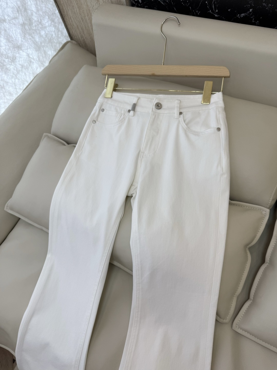 CX0228#新款牛仔裤⚠️工厂特批‼️LP 极简风 牛仔棉显瘦牛仔裤 蓝色 白色 36-44码