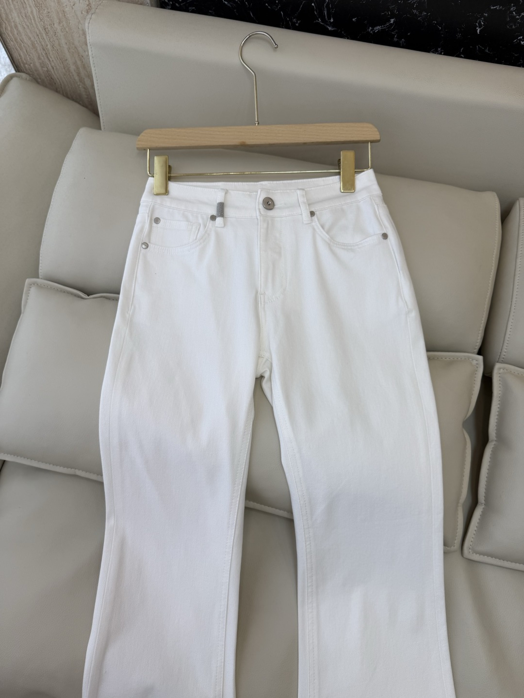 CX0228#新款牛仔裤⚠️工厂特批‼️LP 极简风 牛仔棉显瘦牛仔裤 蓝色 白色 36-44码