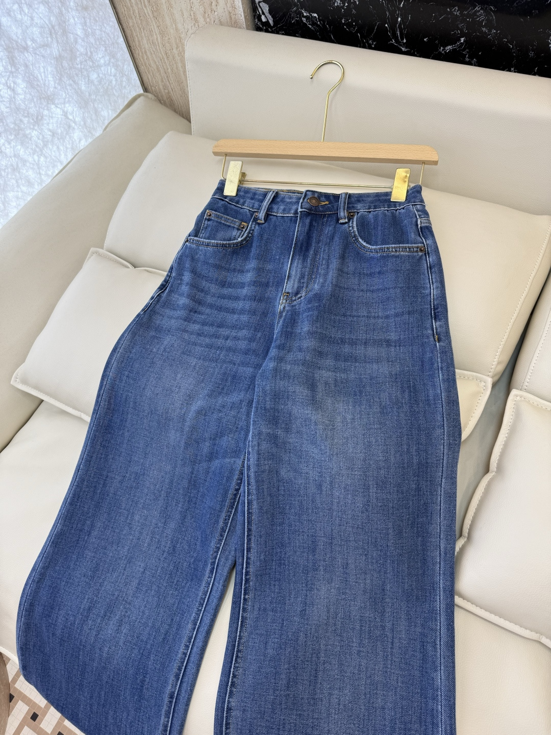 CX0227#新款牛仔裤⚠️工厂特批‼️LP 极简风 牛仔棉显瘦牛仔裤 蓝色 白色 26-30码