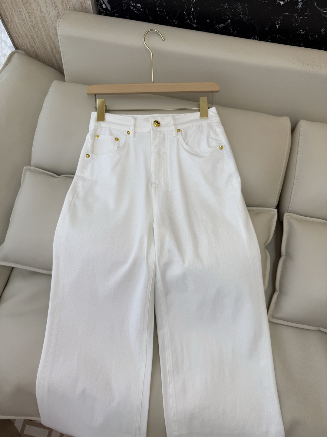 CX0227#新款牛仔裤⚠️工厂特批‼️LP 极简风 牛仔棉显瘦牛仔裤 蓝色 白色 26-30码