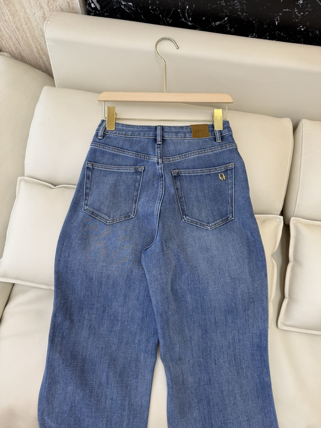 CX0226#新款牛仔裤⚠️工厂特批‼️Dior 内里印花老花logo 牛仔棉显瘦牛仔裤 蓝色 26-3