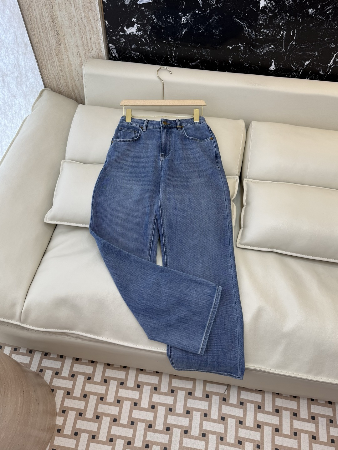 CX0226#新款牛仔裤⚠️工厂特批‼️Dior 内里印花老花logo 牛仔棉显瘦牛仔裤 蓝色 26-3